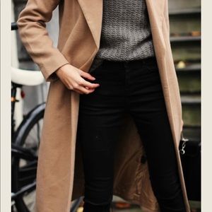 Limited long tan dress coat size large